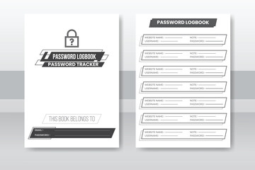 Password Log Book Template Set. Set of Password Log Template. Password Tracker Template.