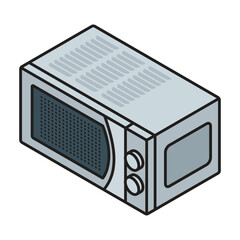 Obraz premium Microwave vector icon. Isometric vector icon isolated on white background microwave.