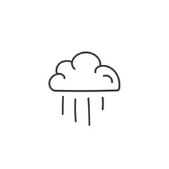 Hand drawn rain vector icon. Cloud flat sign design. Rainy cloud vector symbol pictogram. Rainfall icon. UX UI icon. Linear icon