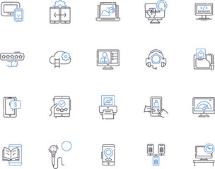 Appliances outline icons collection. Cooling, Heating, Refrigeration, Cooking, Blenders, Ovens, Microwaves vector and illustration concept set. Juicers, Toasters, Vacuum linear signs