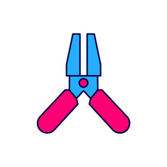 Filled outline Car battery jumper power cable icon isolated on white background. Vector