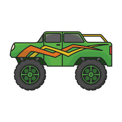 Obraz premium Monster truck vector icon.Color vector icon isolated on white background monster truck.