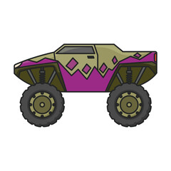 Obraz premium Monster truck vector icon.Color vector icon isolated on white background monster truck.
