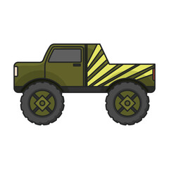 Monster truck vector icon.Color vector icon isolated on white background monster truck. © Svitlana