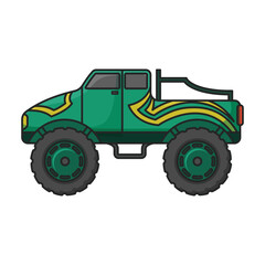 Monster truck vector icon.Color vector icon isolated on white background monster truck.