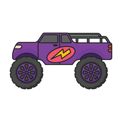 Monster truck vector icon.Color vector icon isolated on white background monster truck.