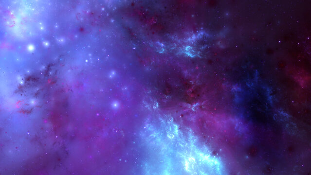 Abstract fractal art background which suggests gaseous clouds and stars in space. © synthetick