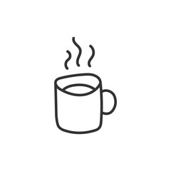 Hand drawn cup of coffee vector icon. Mug vector icon. Cup of tea vector flat sign design. Cup symbol pictogram linear icon. UX UI icon