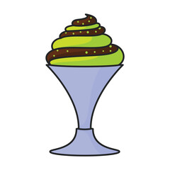 Ice cream in cone vector icon.Color vector icon isolated on white background ice cream in cone.