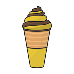 Ice cream in cone vector icon.Color vector icon isolated on white background ice cream in cone.