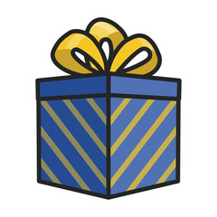 Gift box vector icon.Color vector icon isolated on white background gift box .