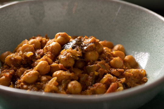 Close up of a chickpea curry