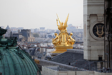 Golden Statues Opera Garnier Rooftops