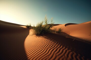 Naklejka premium desert sand dunes, created with AI, AI, generative AI