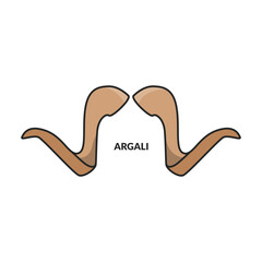 Horn of greater kudu vector icon.Color vector icon isolated on white background horn of greater kudu.