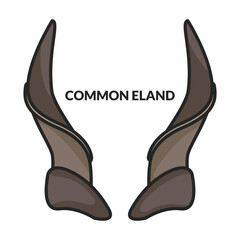 Horn of greater kudu vector icon.Color vector icon isolated on white background horn of greater kudu.