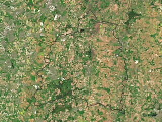 Bassetlaw, England - Great Britain. Low-res satellite. No legend © Yarr65
