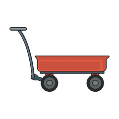 Wheelbarrow vector icon.Color vector icon isolated on white background wheelbarrow.