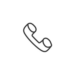 Hand drawn handset vector icon. Hand drawn phone handset flat sign design. Handset sybmol pictogram. UX UI icon. Linear icon