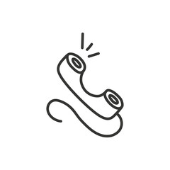 Obraz premium Hand drawn handset vector icon. Hand drawn phone handset flat sign design. Handset sybmol pictogram. UX UI icon. Linear icon