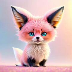 Cute and adorable baby fox. Generative AI