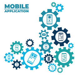 Concept for mobile apps, Flat design vector illustration.