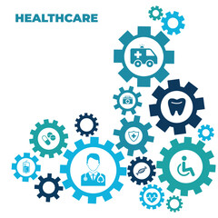 Integrated healthcare, medical support concept – vector illustration