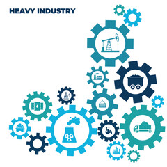 heavy industry icon concept – engineering, oil and construction industry – vector illustration EPS 10