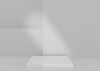 3D Rendering products minimal podium on white platform