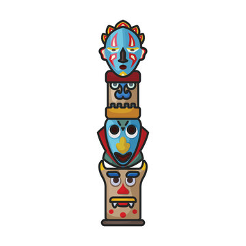 Totem vector icon.Color vector icon isolated on white background totem.