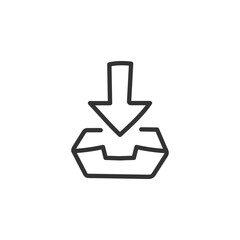 Hand drawn inbox vector icon. Download inbox flat sign design. Inbox symbol pictogram. UX UI icon. Linear icon