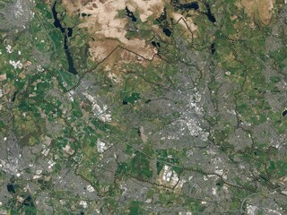 Bolton, England - Great Britain. High-res satellite. No legend