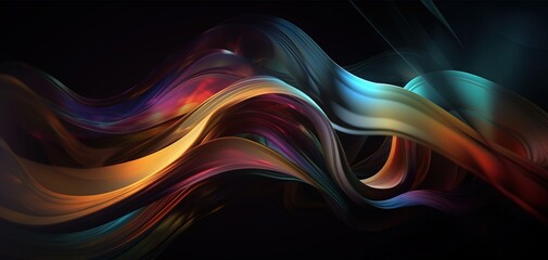 Abstract colorful texture background, wavy lines in a mesmerize motion - Generative Ai
