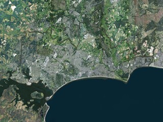 Bournemouth, Christchurch and Poole, England - Great Britain. High-res satellite. No legend