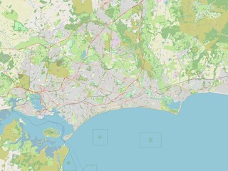 Bournemouth, Christchurch and Poole, England - Great Britain. OSM. No legend