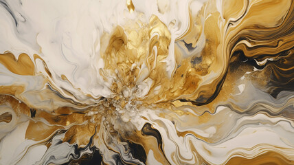 watercolor background Liquid marble texture gold with bluish color ..Generative AI