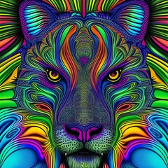 Rainbow Tiger head