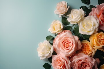Bunch of roses on bokeh background for special celebration like valentine's day, women's day and mother's day etc.