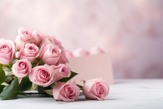 Roses with letters and copy space for text, background for special celebration like valentine's day, women's day and mother's day etc.