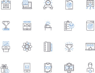 Branding outline icons collection. Branding, Identity, Image, Logo, Awareness, Recognition, Reputation vector and illustration concept set. Promotion, Quality, Market linear signs