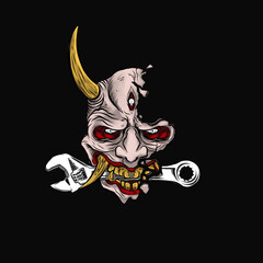 Bull skull with horns