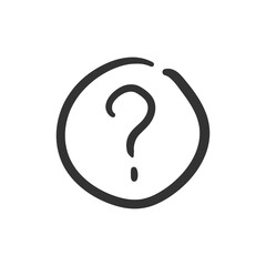 Hand drawn question vector line icon. Question flat sign design. Question linear symbol pictogram. UX UI icon. Linear icon