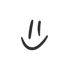 Hand drawn happy face vector icon. Smiling face flat sign design. Smiley linear symbol pictogram