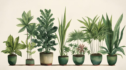 イラスト調の観葉植物 No.009 | Illustrative houseplants　Generative AI