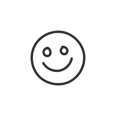 Hand drawn happy face vector icon. Smiling face flat sign design. Smiley linear symbol pictogram