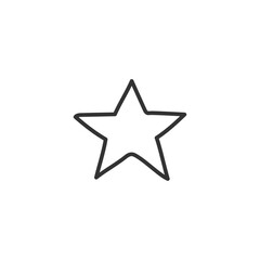 Hand drawn star flat sign design. Hand drawn star vector icon. Pictogram of magic wand symbol. UX UI icon. Star linear icon