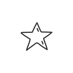 Hand drawn star flat sign design. Hand drawn star vector icon. Pictogram of magic wand symbol. UX UI icon. Star linear icon