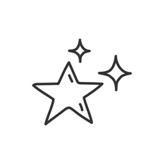 Hand drawn star flat sign design. Hand drawn star vector icon. Pictogram of magic wand symbol. UX UI icon. Star linear icon