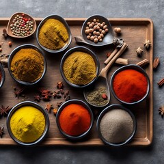 Obraz na płótnie Canvas several spices in a bowl