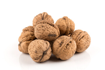 Walnut nut on white